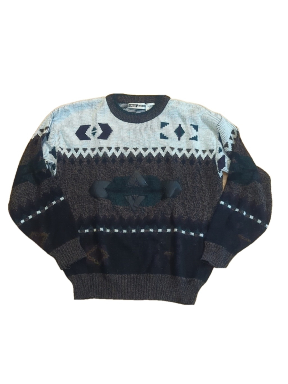 Urban Works Crewneck Sweater Large Acrylic Knit 90s